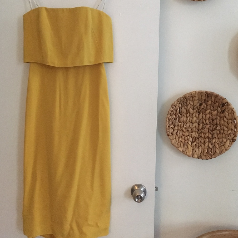 Halston Strapless Tiered Top Slim Dress
